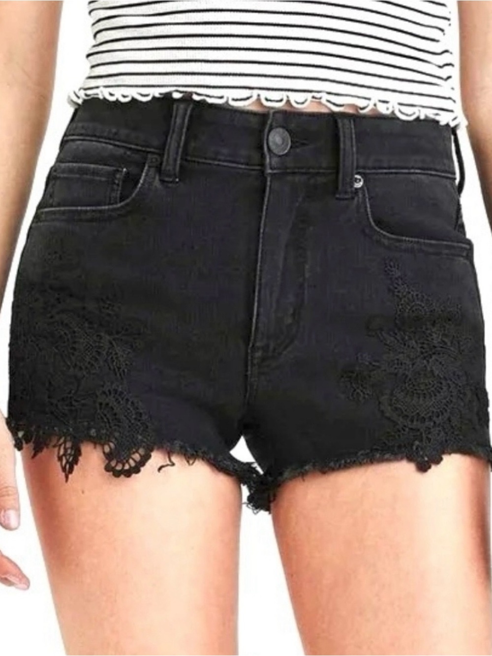 AE Embroidered High Rise Shorts